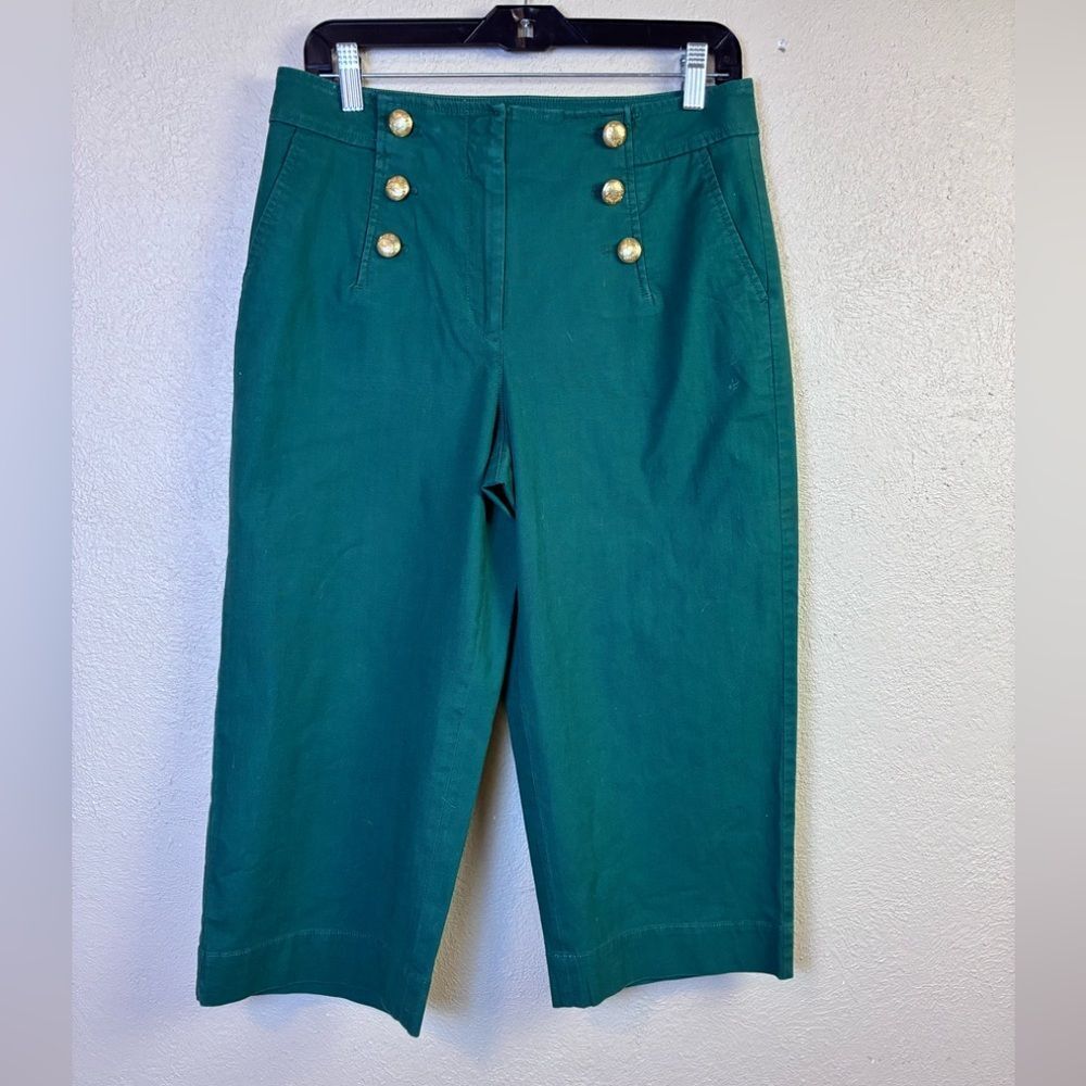 Talbots High Waist Cropped pants w/gold buttons great pockets